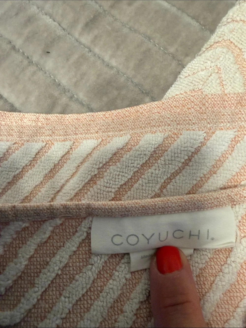 Coyuchi Organic Cotton Beach Towel – Geometric Pattern – Made in Portugal